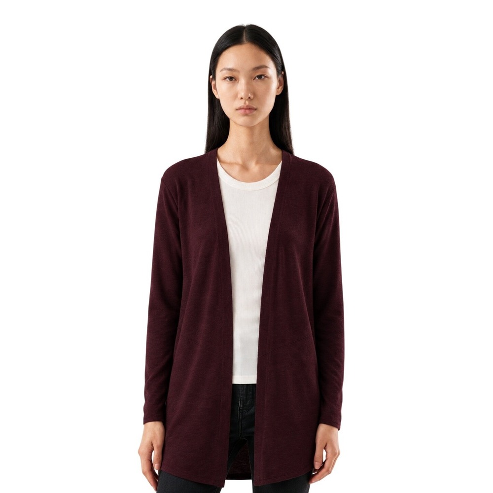 NWT Chico's Open Cardigan Sweater Women's Medium Wine Purple The Ultimate Tee